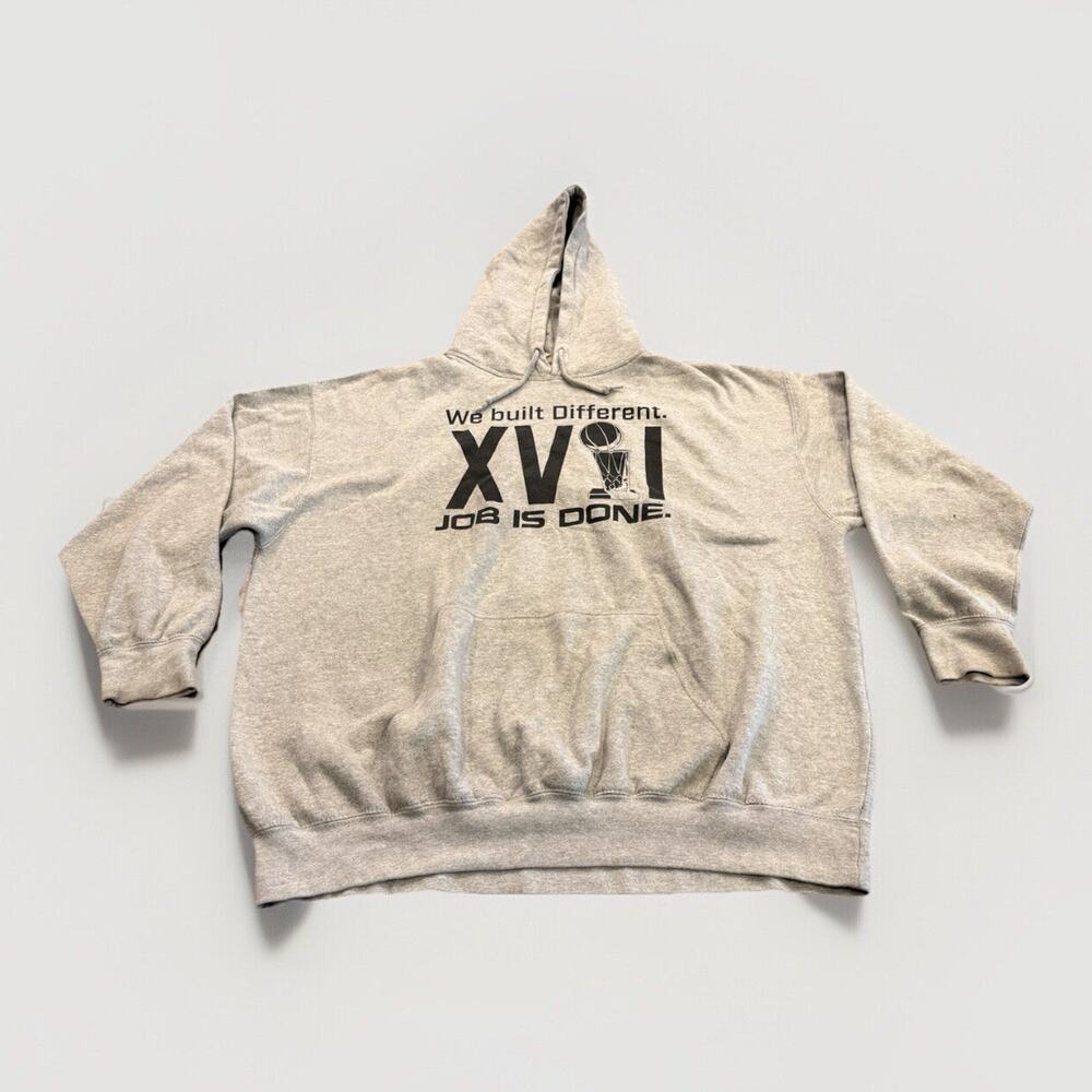 Kobe Bryant Mens Gray We Built Different XVII Job Is Done Pullover Hoodie 3XL